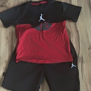Jordan Kids Red and Black Tee